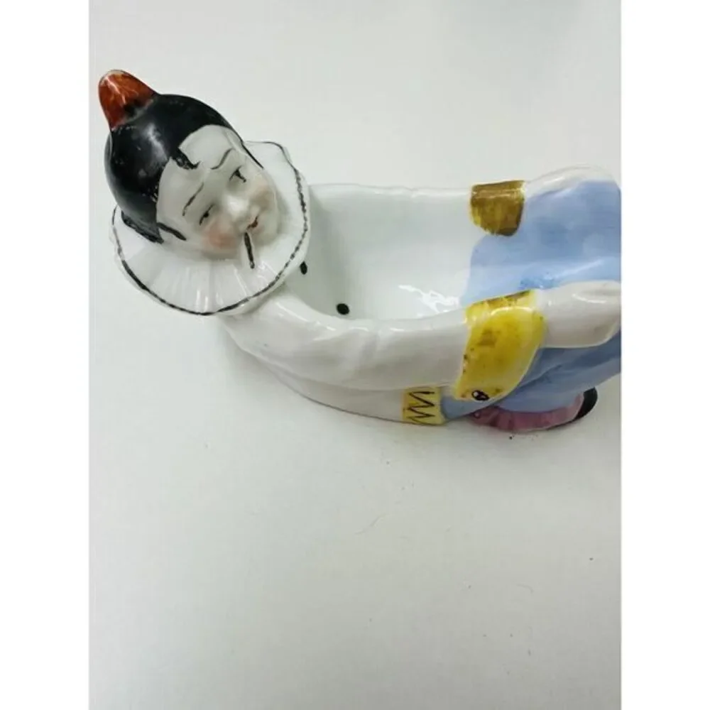 Vintage porcelain Pierrot Clown Pipe Rest/Holder Made by Sitzendorf‎ of Germany